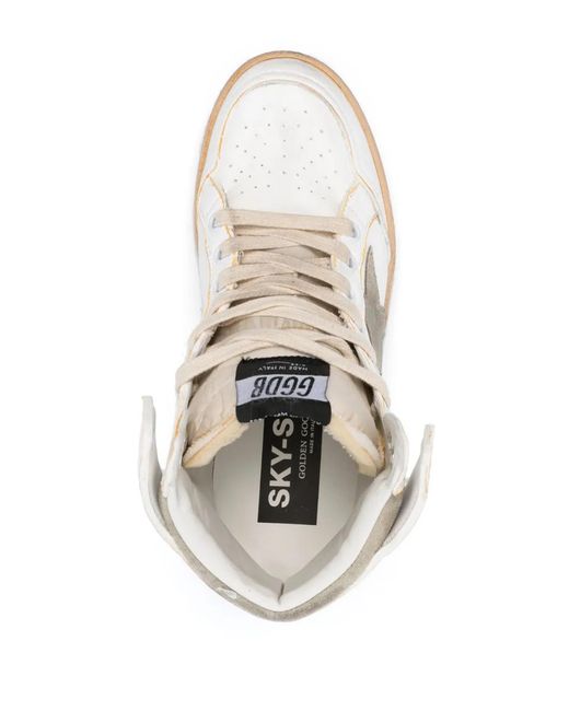 Golden Goose Deluxe Brand White Sky-Star High-Top Sneakers