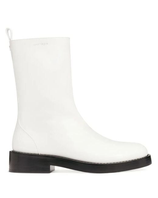 Courreges White Rider Leather Boots for men