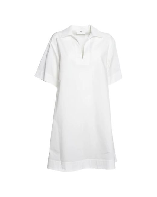 SOLOTRE White Short-Sleeve Shirt Dress