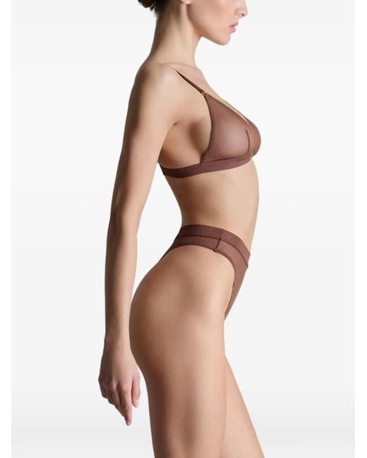 Maison Close Brown Corps À Corps Mesh Triangle Bra