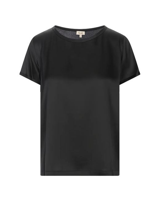 HER SHIRT HER DRESS Black Satin-Finish Short-Sleeve T-Shirt