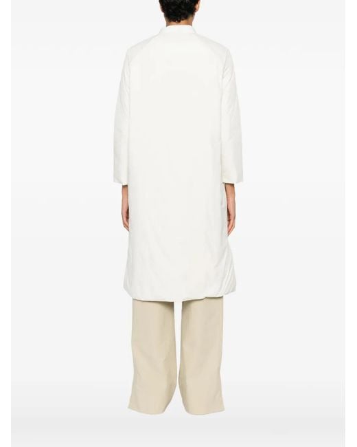 Psophia White Belted Button-Cuff Coat