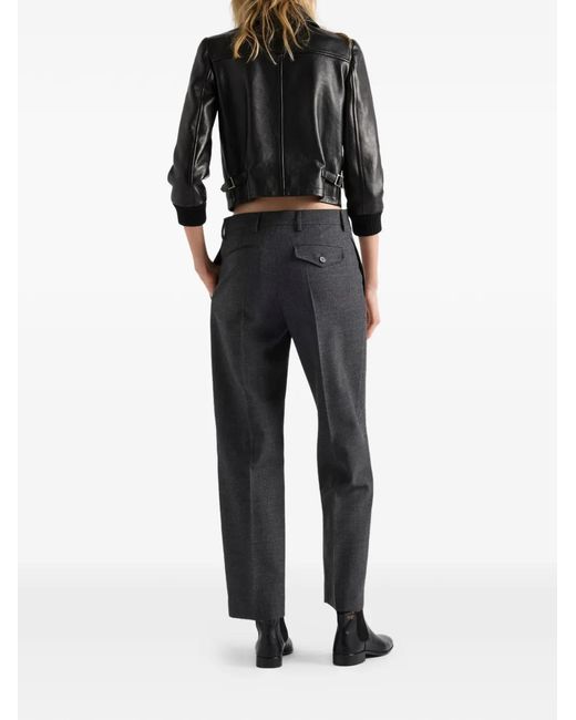 Prada Black Leather Blouson Jacket