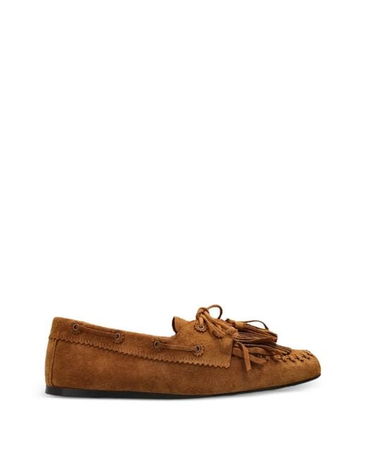 Isabel Marant Brown Fersi Fringed Ballet Flats