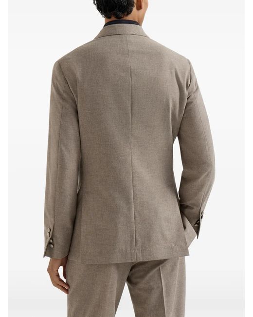 Brunello Cucinelli Brown Double-Breasted Blazer for men