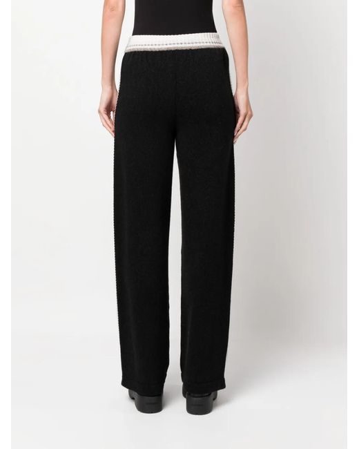 Barrie Black Stripe-Detail Trousers