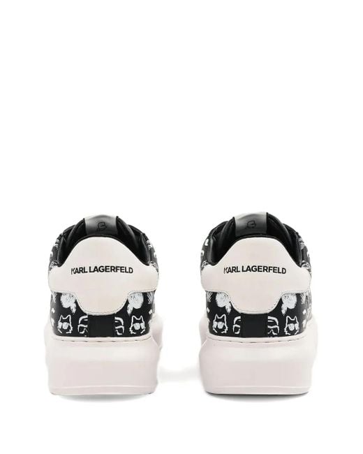 Karl Lagerfeld Black Logo-Print Sneakers for men