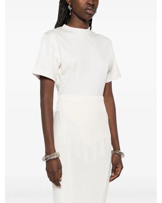 Mugler White Corset Open-Back Bodysuit