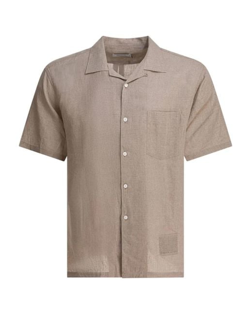 Nonnative Linnen Overhemd Met Omgekeerde Kraag in het Natural voor heren