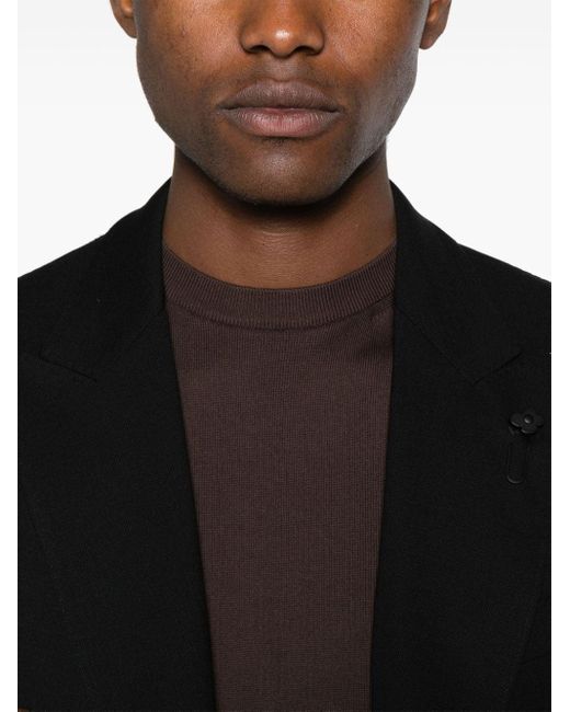 Camiseta con cuello redondo Canali de hombre de color Black