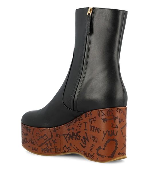 Chloé Black Maxime Wedge Booties