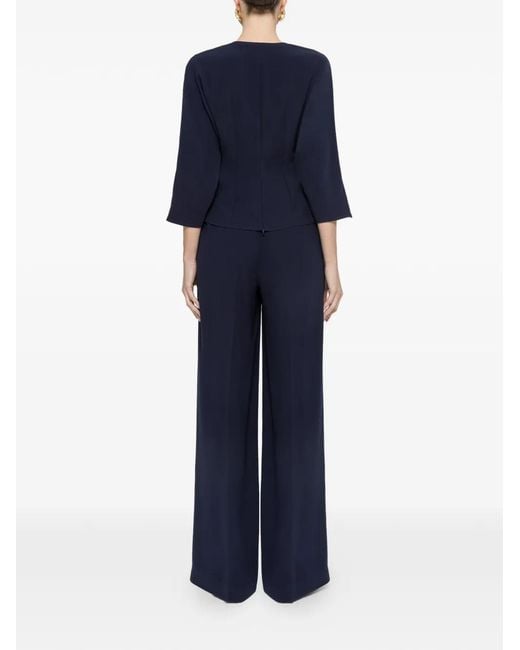 Nissa Blue V-Neck Blouse
