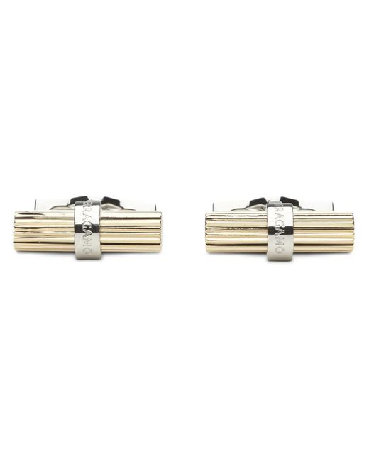 Ferragamo Metallic Branded Cufflinks for men