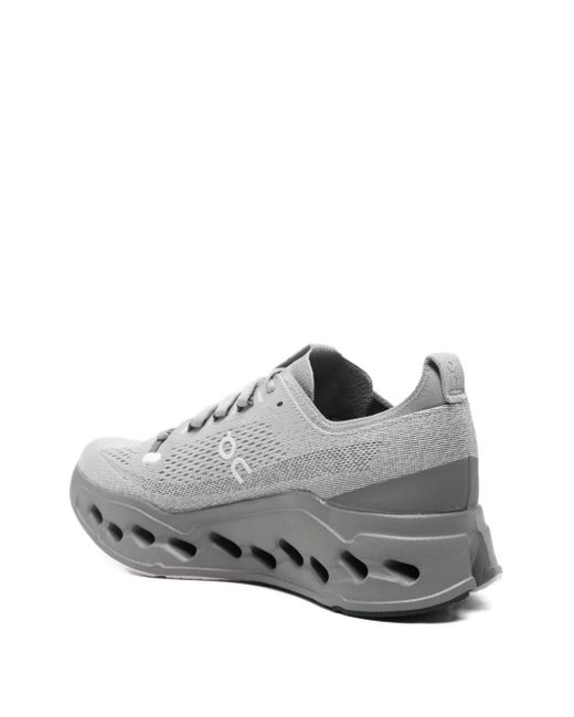 On Shoes Gray Cloud Surfermax Knitted Sneakers