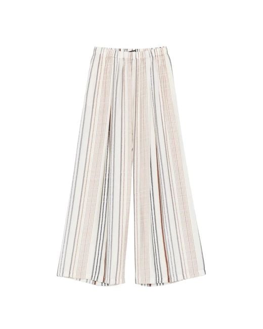 ELEH White Striped-Pattern Trousers
