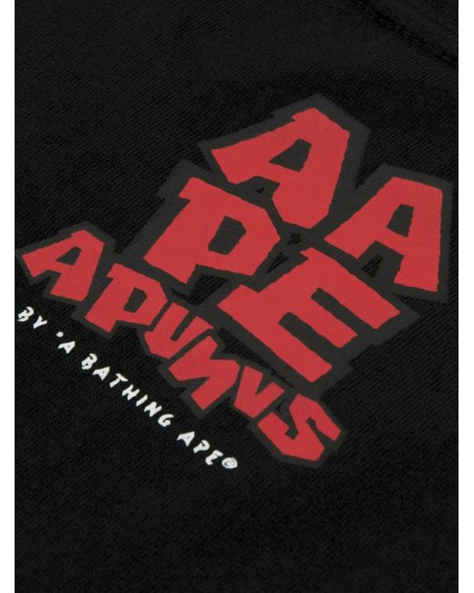 Aape By A Bathing Ape T-Shirt mit Affenkopf in Black für Herren