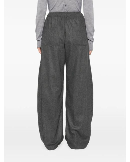 Thelatest Gray Elasticated Wide-Leg Trousers