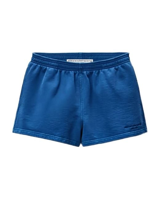 Alexander Wang Elastic-waistband Mini Shorts Blue