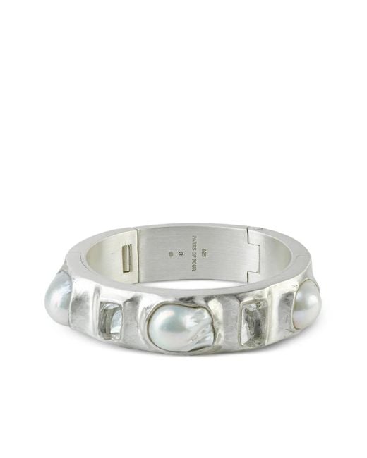 Parts Of 4 White Sistema Pearl-Embellishment Bracelet