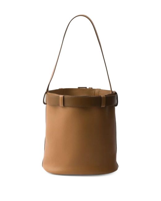 Prada Natural Buckled Bucket Bag