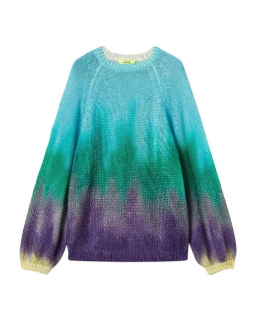 Twinset Blue Pullover mit ausgeblichenem Print