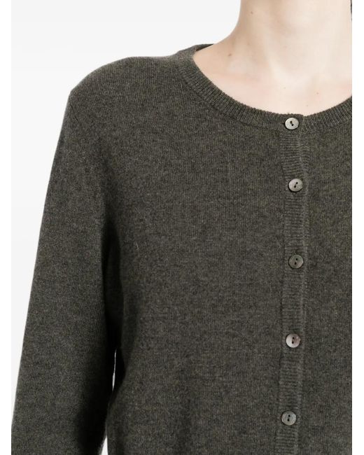 N.Peal Cashmere Black Ivy Cropped Cardigan