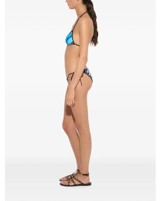 Emilio Pucci Blue Vivara-Print Bikini Bottom