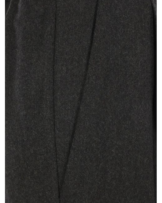 Dusan Black Pleated Wide-Leg Trousers