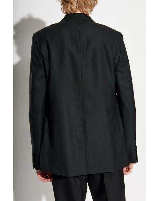 AMI Black Wool Single-Breasted Blazer for men