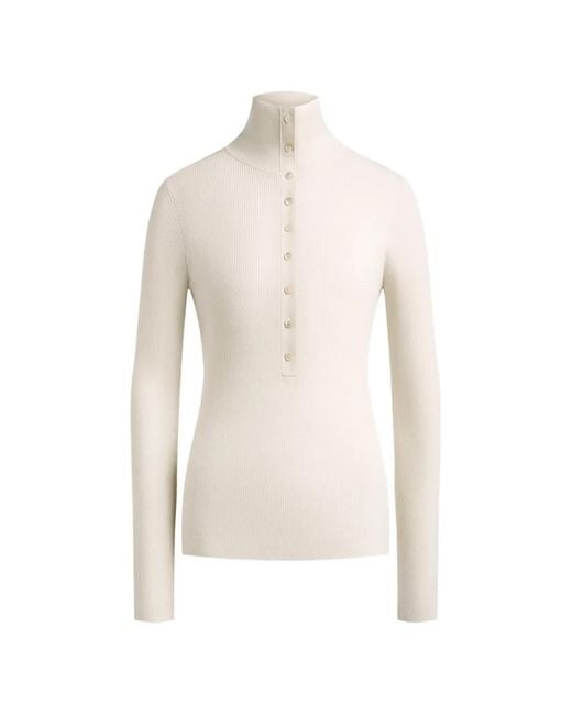 12 STOREEZ White Souffle Button-Fastening Sweater