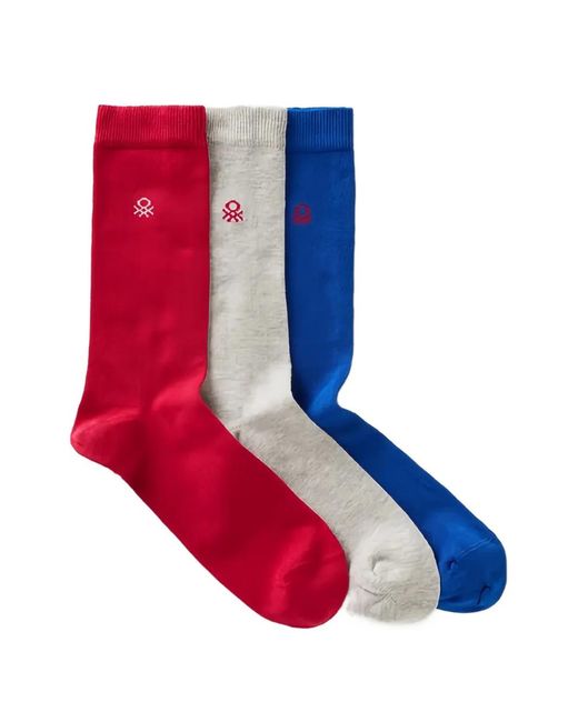 Benetton Logo-Embroidered Socks Pack (Set Of Three) for men