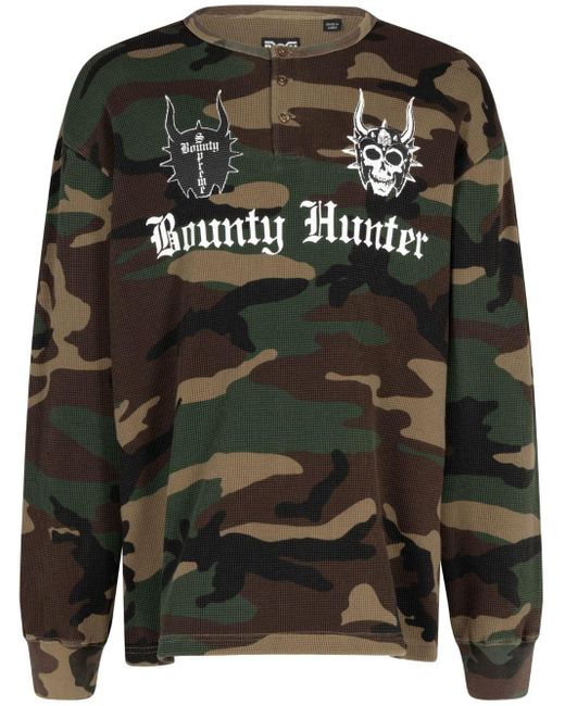Supreme Gray X Bounty Hunter Thermal Henley Long-sleeve T-shirt