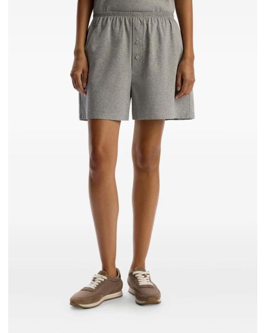12 STOREEZ Gray Cotton Button Shorts