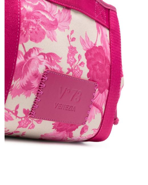 V73 Pink Small Anemone Tote Bag
