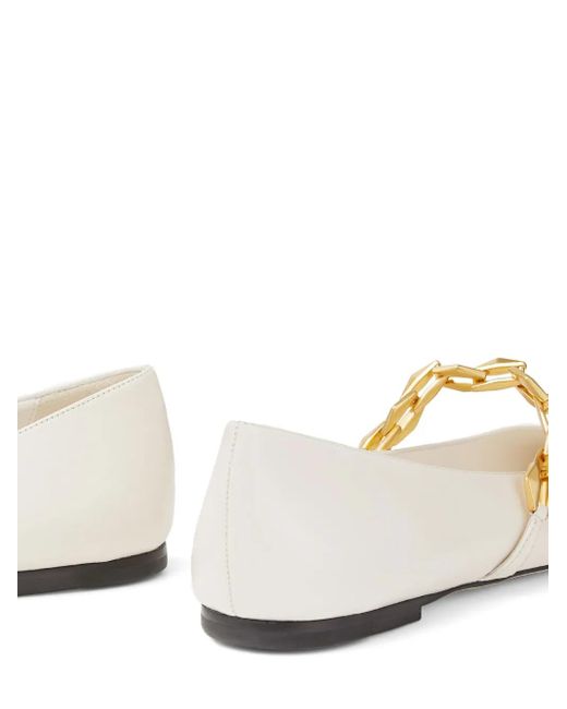 Jimmy Choo Diamond Tilda Leren Ballerina's in het White