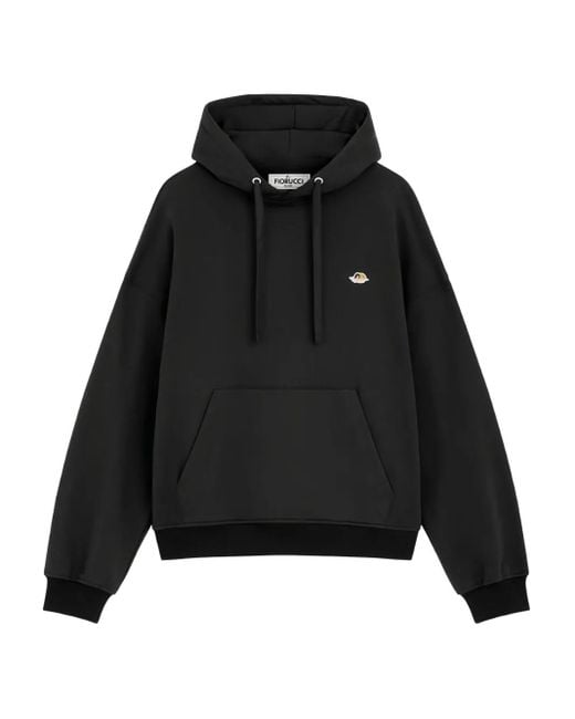 Fiorucci Black Logo-Embroidered Hoodie