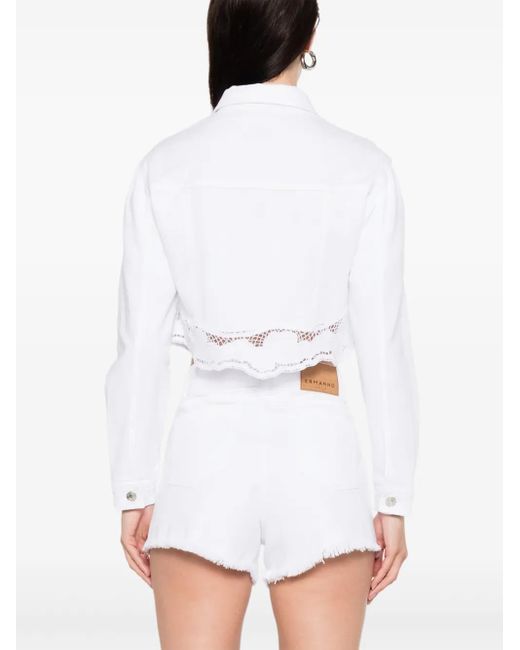 ERMANNO FIRENZE クロップド ジャケット White