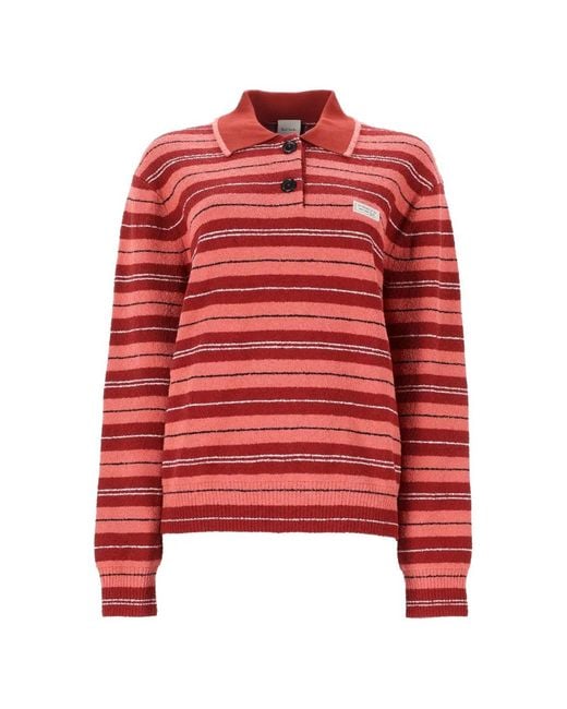 Paul Smith Red Striped Button-Down Jumper