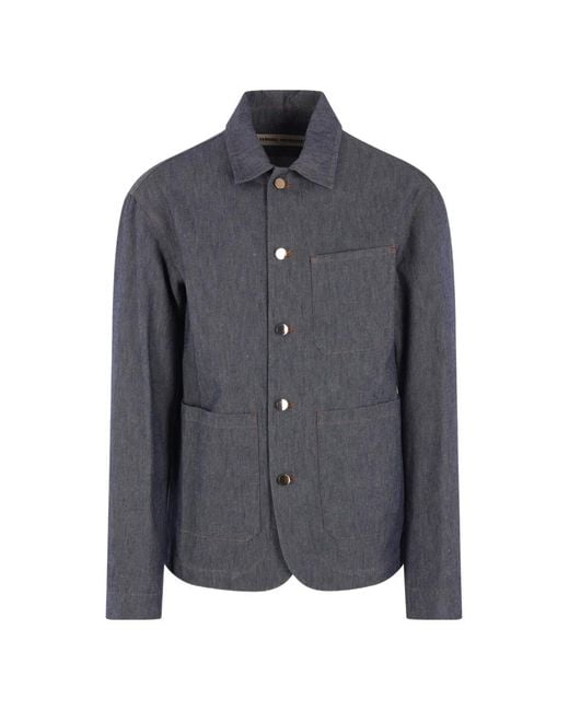 Meta Campania Collective Gray Julian Contrast-Stitched Denim Jacket for men