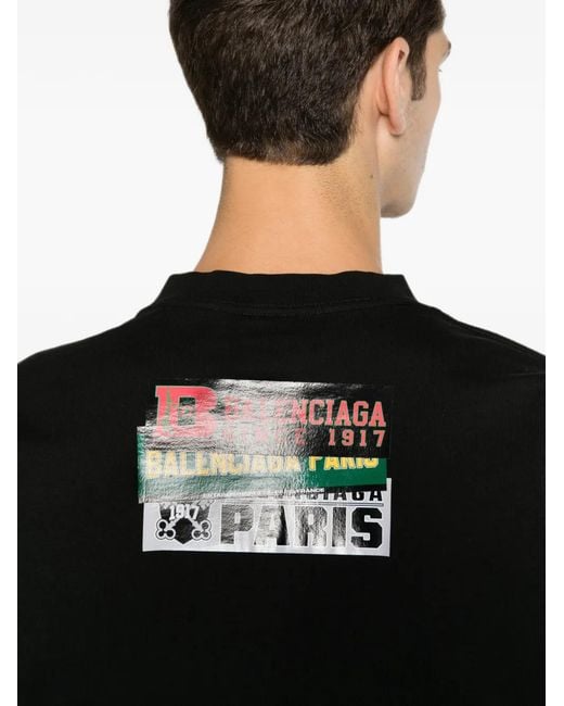 Balenciaga Black Medium Fit T-Shirt for men