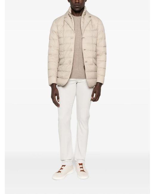 Herno Natural Quilted Button-Fastening Jacket for men