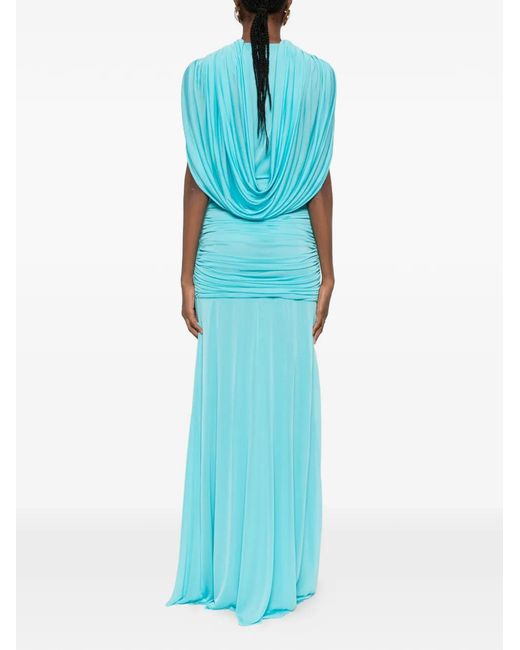 Christopher Esber Blue Ripple Drape Dress