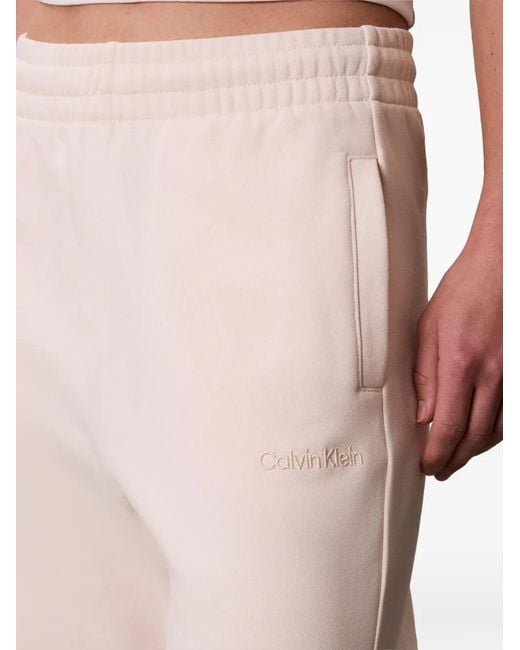 Calvin Klein White Logo-Embroidered Track Pants