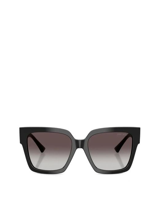 Jimmy Choo Gray Eli Square-Frame Sunglasses