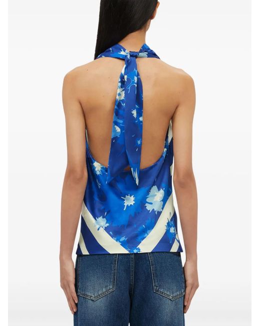 MSGM Top Met Print in het Blue