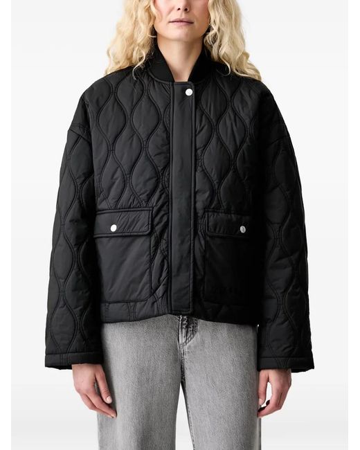 Karl Lagerfeld Black Quilted Drop-Shoulder Jacket