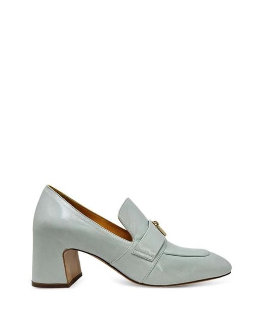 Madison Maison Metallic Lock-Detail Heeled Loafers