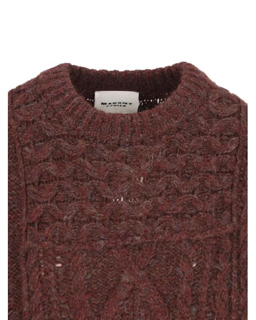 Isabel Marant Brown Cable-Knit Sweater