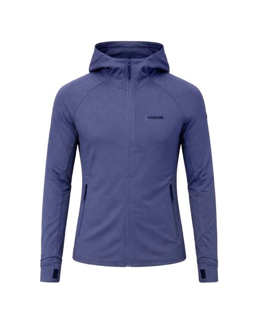 Rossignol Blue Texture Hoodie Mid Layer Zip-Up Jacket for men