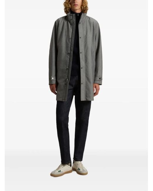 Woolrich Gray Herringbone-Pattern Coat for men
